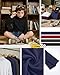 LessonZoo 5 Pack Boys Turtleneck Tops, Kids Long Sleeve T Shirts Turtle Neck Pullover Shirts Solid Color Warm Tees(Haze Blue, White, Red, Dark Gray, Black,11-12 Years)