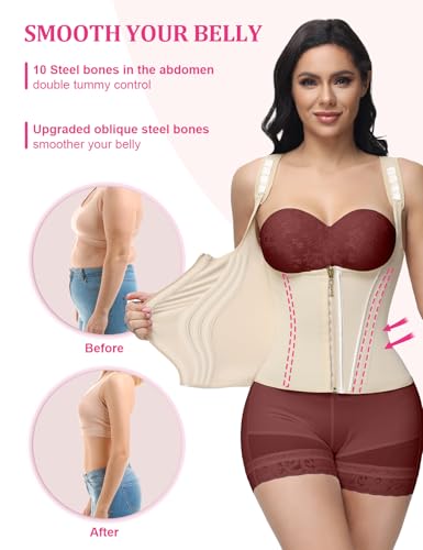 Image of SHAPSHE Waist Trainer for Women, Tummy Control Sports Girdle, Workout Body Shaper with Adjustable Shoulder Strap