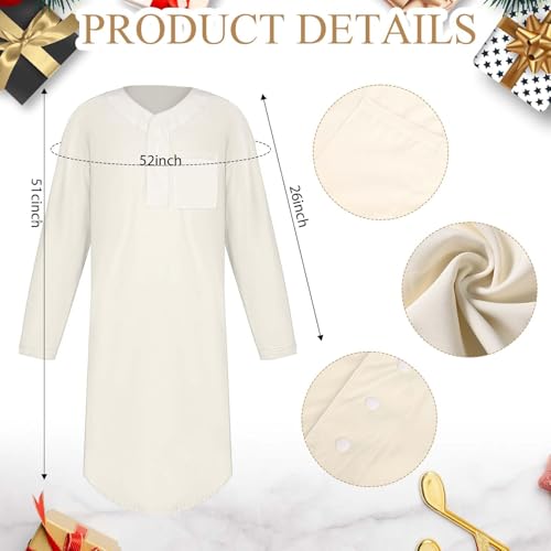 2 Pcs Halloween Pajama Set Men's Nightshirt Night Sleeping Hat Mens Nightgown for Halloween Christmas Cosplay2