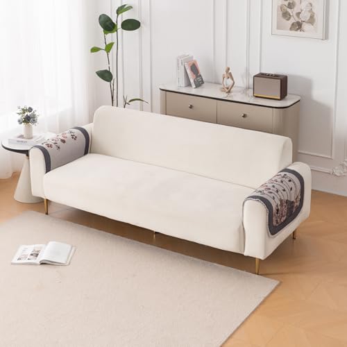 Image of HOKIPO HeavenHue Fleece Backed Sofa Armrest Cover 2 Pc, Mystic Wings