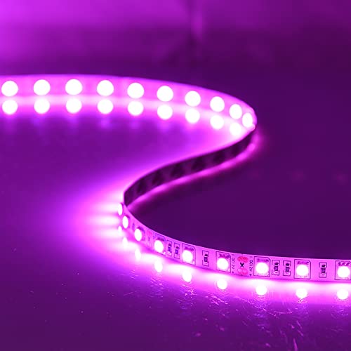 Hauty Led Strip Light 16Ft/5M Smd 5050 300 Leds (60 Led/M) Dc12V Flexible Cuttable Led Tape (No 12V Power Plug/Adapter) (Pink, Non-Waterproof) #TOP2