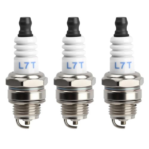 3Pcs L7T Spark Plugs Replacement, Lawnmower Spark Plug for NGK BPMR7A Champion CJ8 RCJ6Y RCJ7Y Stihl & Husqvarna Chainsaw 2 Stroke Engine MS180 MS250 MS070 Husquarna 365 Trimmer L8RTF L8RTC WS8F WSR5F