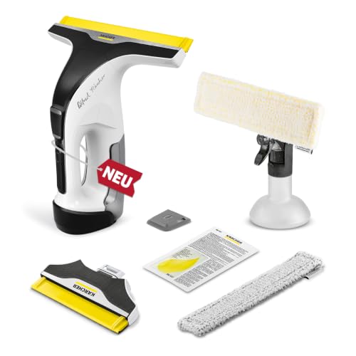 KÄRCHER Akku-Fenstersauger WV 8 Signature Line mit Xtra!Flex Silikonlippe Akkulaufzeit: 55 min Schmutzwassertank: 150 ml 2 Absaugdüsen verstellbare Sprühflasche mit 2 Mikrofaser-Wischbezügen