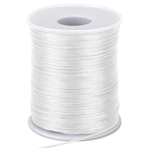 Yuomeaz 1.5 mm Nylon Cord, 110 Yards White Nylon String,
