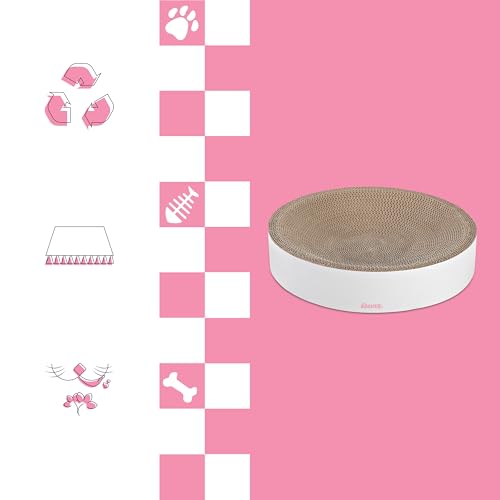 THE LICKER Store CSR1010I Nelson 20.13" Modern Cardboard Round Bowl Cat Scratcher with Catnip, Cloud by THE LICKER STORE - Image 8