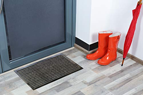 ID MAT Gramat 406010 Door Mat Polypropylene Fibre/PVC Grey 60 x 40 x 0.8 cm, Brown, 40 x 60 cm - Image 2