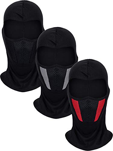3 Pieces Balaclava Ski Mask for Men Breathable Full Face Mask Windproof Sports Headwear for Helmets Outdoor Activities, 3 Colors