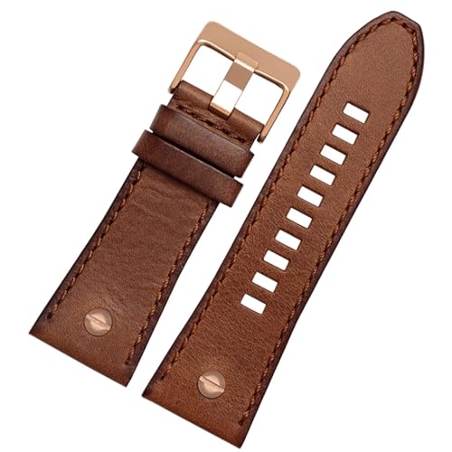 Bracelet de montre 28mm en cuir véritable robuste et souple pour boîtier DZ7193 DZ7311