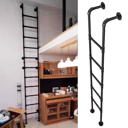 Escalera de hierro industrial para áticos y accesos verticales estables 2