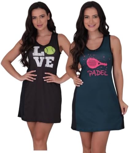 KIT 2 VESTIDOS DE BEACH TENNIS DRY FIT LATERAL ACOMPANHA SHORT BO...