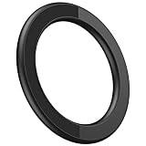 スマート良品 【2枚入り】 Mag-Safe対応 壁掛け スマホホルダー メタルリング付 シール お風呂 キッチン 化粧 鏡用 SC037 (C1 ブラック)