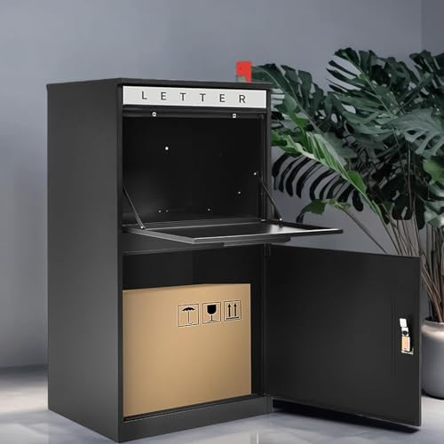 YITAHOME 35" H Drop Box for Outside with Password Lock & Mail Slot, Black by YITAHOME - Used condition - US$191.94