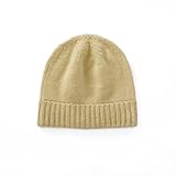 GreenMount Women's Beanie Hat 100% Cashmere Knit Soft Warm Winter Beanie for Women Ski Hats Plant Dy