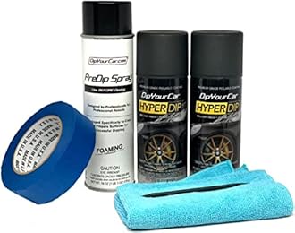 DipYourCar HyperDip Peelable Emblem Car Paint Kit - Automotive Spray Paint Cans Set, Auto Paint Kit for Protection and Color for Wheels, Emblems, Mirror, and More - Frozen Black Automotive Paint