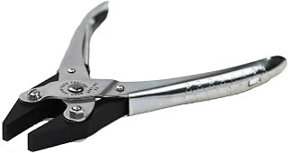 Maun 4861-160 Flat Nose Parallel Plier Return Spring 160 mm | Secure Even Grip Along Length of Serrated Parallel Jaws | Long-Lasting Return Spring | V-Slot Open Throat to Hold Wire and Rod