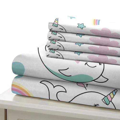 Parure de lit baleine 135x200cm en microfibre douce avec housse de couette