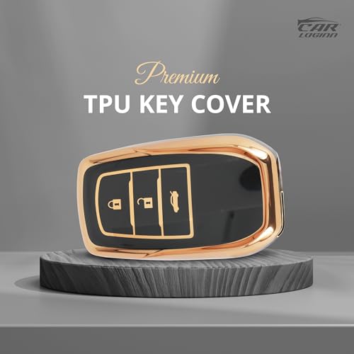Image of Mogato TPU Car Key Cover Fit for Toyota Fortuner | New Fortuner Legender | New Innova Hycross | Innova Crysta Smart Key (3 Button) (BLACK)