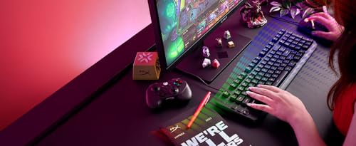 Image of HyperX Eve 1800 - Gaming Keyboard, 1800 Form Factor,10 Zone Customizable RGB Lighting, Built-in Media Buttons, Membrane Switches, - Black