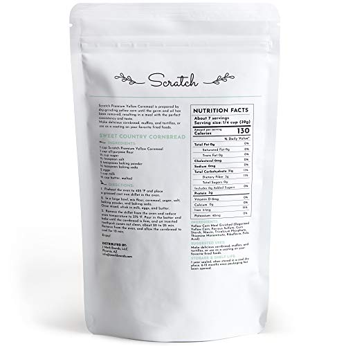 Scratch Premium Yellow Cornmeal - (10 oz) Dry-Ground Cornmeal for Baking Cornbread, Muffins, Tortillas, and Pancakes, and More - Thumbnail 3