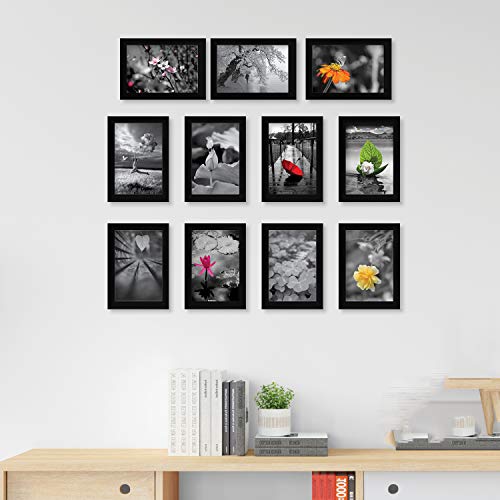 Image of Amazon Brand - Solimo Collage Set of 11 Black Photo Frames (5 X 7 Inch - 11)