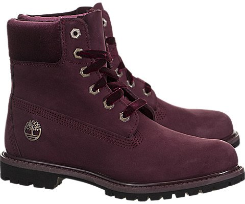 Timberland Womens Velvet-Accent Premium Waterproof Burgundy Boot - 8.5 M #TOP26