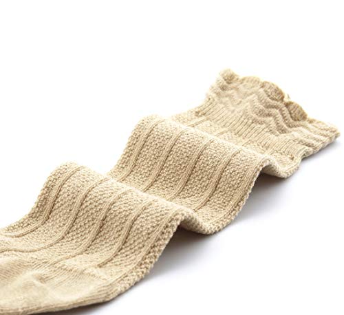 Bestjybt Baby Girls Boys Knee High Socks Cotton Newborn Infants Toddlers Cable Knit Tube Ruffled Stockings thumb #1