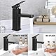 Waschbeckenamaturen Bad Schwarz, Warm und Kaltwasserhahn, Einhebelmischer Waschbecken, Wasserhahn Bad Schwarz Matt, Wasserhahn Schwarz für Gäste WC