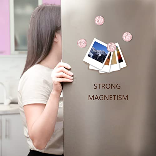 Oquydea Sparkling Glass Magnets - 12 Pcs Crystal Strong Fridge Magnets For Office, Whiteboard, Cabinet And Dishwasher Decoration, (Pink)… #TOP2