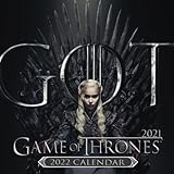 2022 Game of Thrones Pushpins: January 2022 - December 2022 OFFICIAL Squared Monthly Calendar, 12 Months | BONUS 4 Months 2021