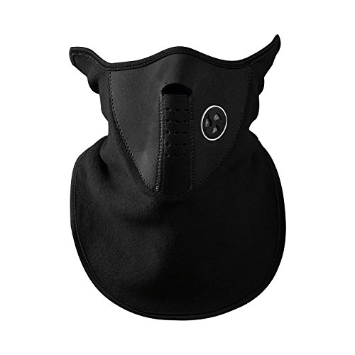 Short type Thin Wool Half Face Mask, Cold Weather Neck Warmer / Outdoor Sports Mask for Motorcycles, Bicycle, Skiing, Running, Mountain Climbing - Unisex Dustproof & Windproof Half Face Mask, Black