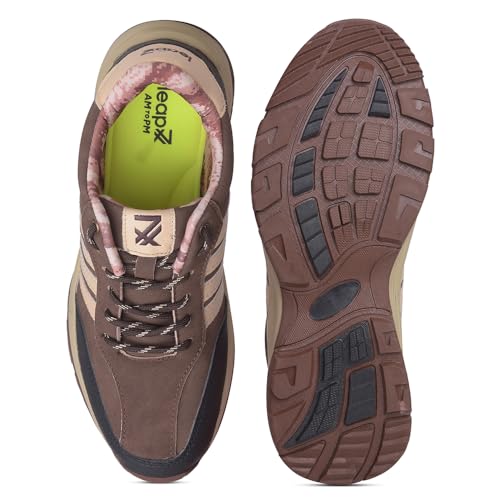 Image of Liberty Leap7x COLUMBIA6E Men Sports Trekking Shoes - Brown & Olive Green | Comfortable and Durable Lace-Up Closure - Suitable for Lacing Running, Gym, Jogging and Outdoor Shoes for Man