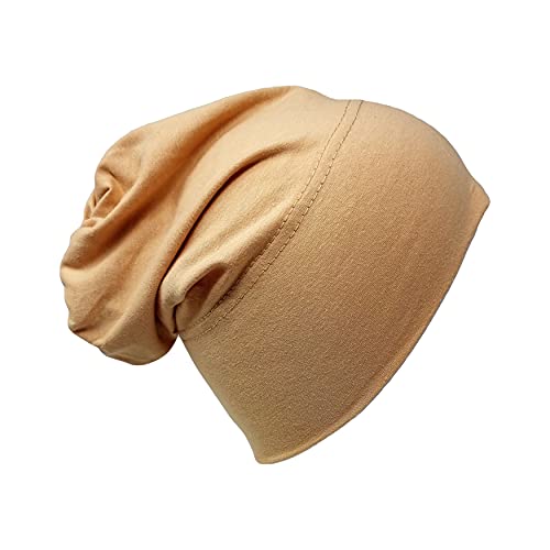Yaqeen Katoenen Bandana Hoofddoek Slaapmuts Onder Hoofddoek Been Hoofdschaar Tulband Rekbare Muts Bescherming tegen Haaruitval Kanker Voor Zorgpatiënten, Beige, One size