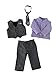 American Fashion World Boy’s Gray and Purple Formal Outfit for 18-Inch Dolls | Premium Quality & Trendy Design | Dolls Clothes | Outfit Fashions for Dolls for Popular Brands