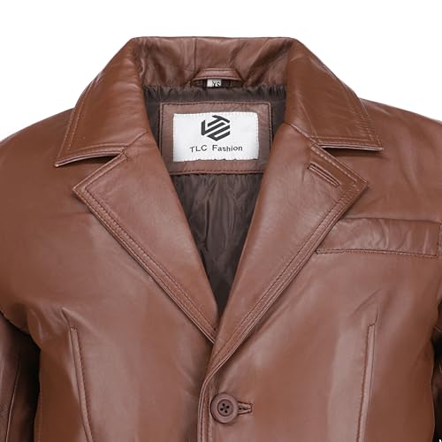 Image of TLC Genuine Leather Blazer Men | Notched Collar Classic Gentleman Style Leather Coats for Men