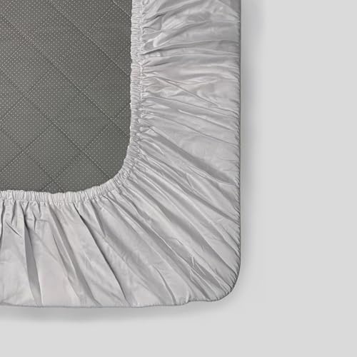 Image of Stoa Paris 350TC Luxstre Cotton Double Fitted Bedding Set with 2 Pillow Covers, All-Around Elastic Fitted Bedsheet 152cm x 198cm + 30cm Drop, All Season Comfort, Breathable, Panache - White