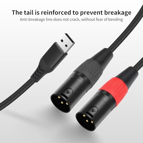 Señal estable sin interferencias con el cable USB a 2 XLR de 2m 5