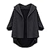 Produktbild AMUSTER Damen Locker Mantel mit Fledermausärmel Kapuze Herbst Winter Parka Damen Asymmetrisch Langarm Pullover Sweater Poncho mit Schalkragen Winter Wollmantel