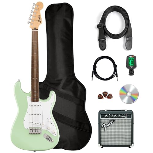 Fender Squier Sonic Stratocaster - Surf Green Bundle with Frontman 10g Amp, Gig Bag, Cable, Strap...