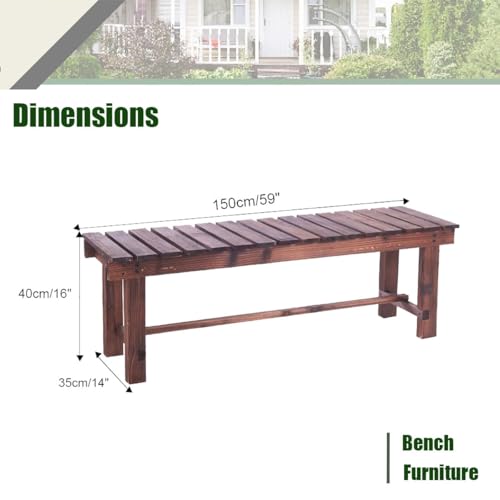 Banc d'extérieur en bois massif pour un aménagement extérieur durable
