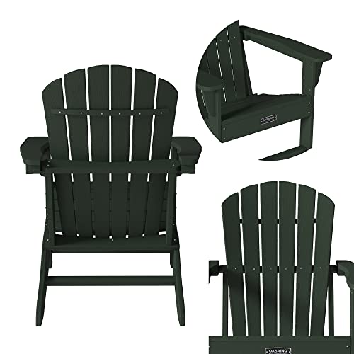 Casainc Adirondack Chair Patio Outdoor Garden Wood-Like Weather Resistant Lawn Porch Relaxing Chair, Widened Armrests 4.7 Inches, Load Capacity Of 380 Lbs Green #TOP3