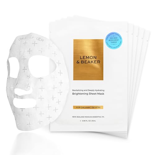 image for LEMON & BEAKER Brightening Face Masks Pack of 5 - Vegan Korean Face Ma
