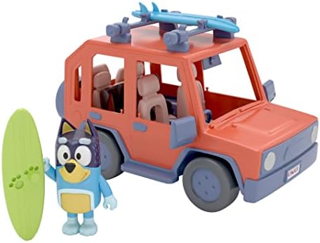 Bluey, 4WD Family Vehicle, with 1 Figure and 2 Surfboards | Customizable Car - Adventure Time | for Ages 3+, Multicolor, 13018