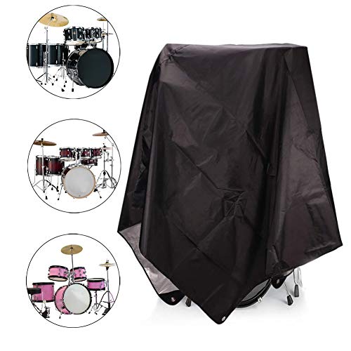 Drum Set Dust Cover, Pvc Coating Drum Cover, Drum Accessories, Electric Drum Kit Cover With Sewn-In Weighted Corners, For Waterproof, Anti Uv-Rays Protects From Sun (78"X 98", Black) (Black) #TOP1