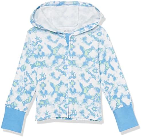 Hanes Hoodie, Zippin Soft 4-Way Stretch Knit Long Sleeve, Babies and Toddlers, Clearwater Blue Tie Dye, 6-12 Months