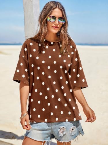 Image of Tankaneo Womens Oversized T-Shirts Summer Casual Short Sleeve Loose Fit Top