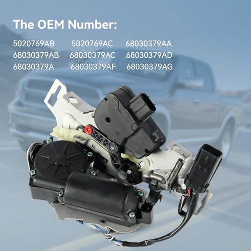 Image of 68030379AG 68030379AA Rear Left Door Lock Latch Actuator Fit for Chrysler Town & Country 2008-2015,Dodge Grand Caravan 2008-2018,Ram C /V 12-14 Rear Driver Side Door Latch Assembly 5020769AB,5020769AC