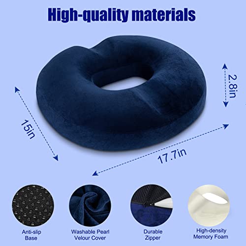 Homca Donut Pillow Hemorrhoid Seat Cushion For Office Chair, Premium Memory Foam Chair Cushion, Sciatica Pillow For Sitting Tailbone Pain Car Seat Cushions, Blue #TOP3
