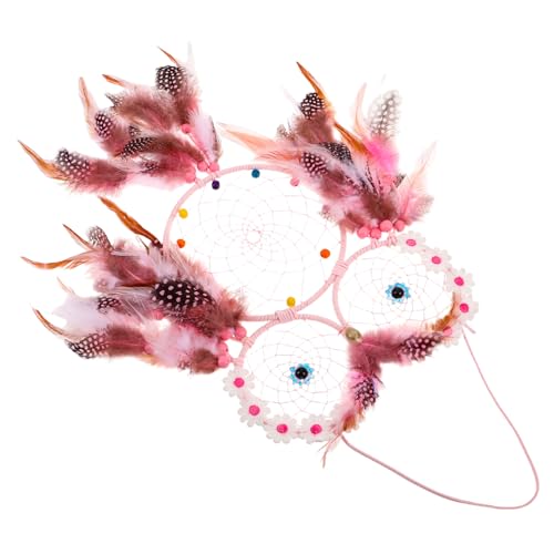 GRIRIW Owl Dream Catcher Wall Hanging Decoration Whimsical Boho Style Ornament for Easy to Install Hanging Owl Decor for Bedroom Unique Home Decor