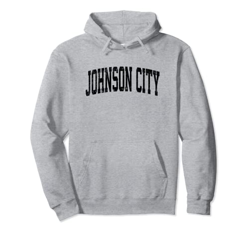 Johnson City New York NY Vintage Deportes Atléticos Negro Diseño Sudadera con Capucha