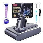 8000mAh Dyson V7 Battery Replacement, FLYLINKTECH Li-ion Battery for Dyson V7 SV11 Compatible with Animal Fluffy Trigger Motorhead and Total Series Vacuum Cleaner with 2 Filters